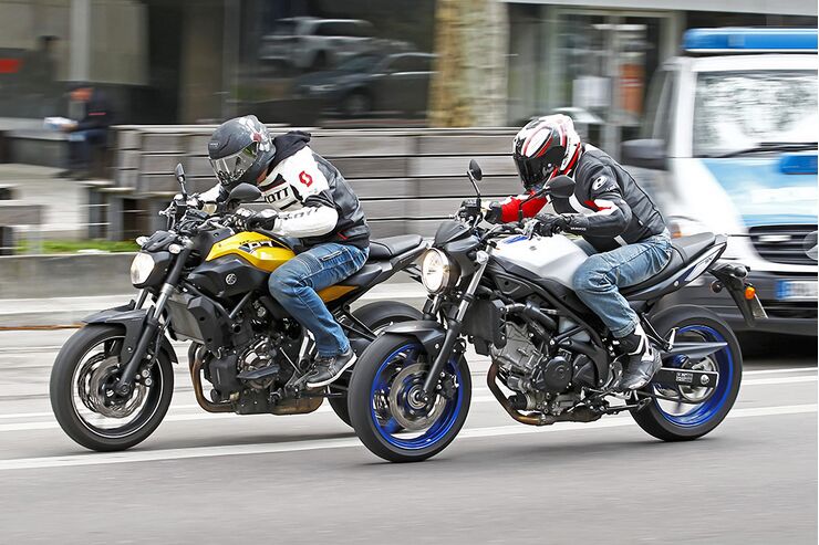 Prueba comparativa de motos desnudas Suzuki SV 650 y Yamaha MT-07