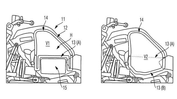 Dibujo de patente de propulsión híbrida de tanque variable de BMW