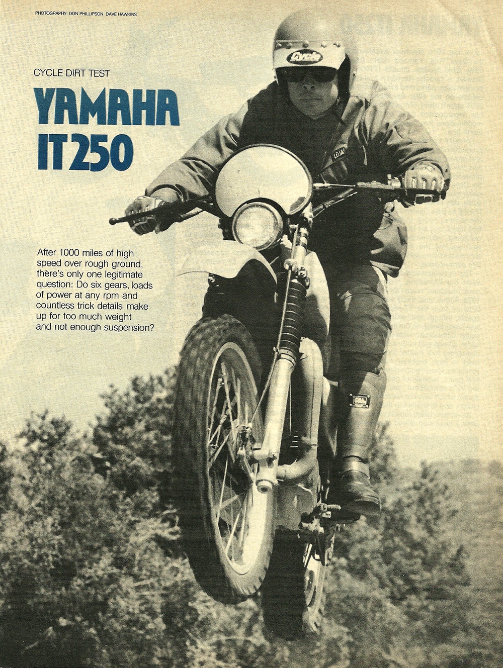 Especificaciones técnicas de la Yamaha IT 250