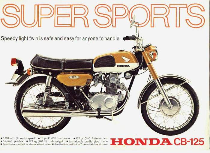 Especificaciones técnicas Honda CB 125